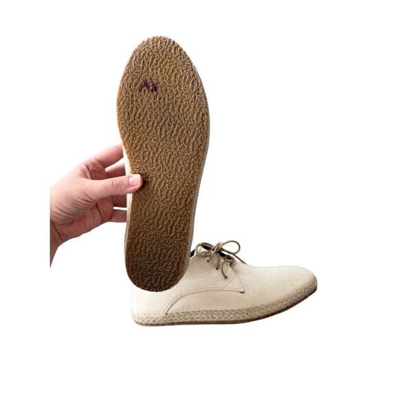 Patara Mens Ivory Lace-up Nomad Woven Lace-up Derby Espadrille Sneakers Size 9 - Picture 4 of 7